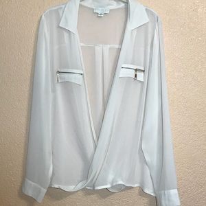 Forever 21 2X plus size blouse career sexy sheer
